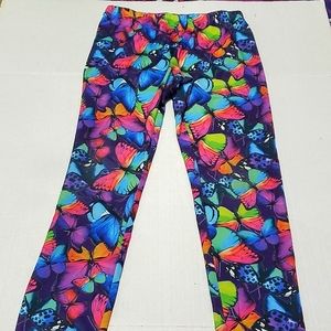 FabKids Colorful Butterflies 14 Girls Leggings Athleisure Lounging